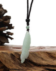 Baikalla Jewelry Jade Carving Necklace Natural Honey Yellow Jadeite Jade "Fish" Pendant Necklace
