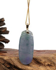 Baikalla Jewelry Jade Pendant Copy of Copy of Natural Ice Lavender Jadeite Jade Shou Tao ( Longevity Peach ) Necklace With 14k Yellow Gold Bail
