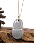 Baikalla Jewelry Jade Pendant Copy of 14K Yellow Gold Jadeite Jade Good Luck Hulu Bottle Gourd Necklace With Diamonds