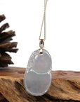 Baikalla Jewelry Jade Pendant Copy of 14K Yellow Gold Jadeite Jade Good Luck Hulu Bottle Gourd Necklace With Diamonds