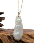 Baikalla Jewelry Jade Guanyin Pendant Necklace Copy of Copy of Genuine Ice Jadeite Jade Fu Dou Necklace With White Gold VSI Diamond Bail