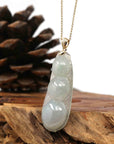 Baikalla Jewelry Jade Guanyin Pendant Necklace Copy of Copy of Genuine Ice Jadeite Jade Fu Dou Necklace With White Gold VSI Diamond Bail
