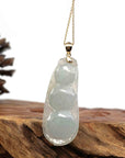 Baikalla Jewelry Jade Guanyin Pendant Necklace Copy of Copy of Genuine Ice Jadeite Jade Fu Dou Necklace With White Gold VSI Diamond Bail