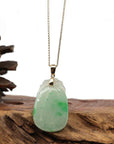 Baikalla Jewelry Jade Pendant Copy of Copy of Copy of Copy of Natural Ice Lavender Jadeite Jade Shou Tao ( Longevity Peach ) Necklace With 14k Yellow Gold Bail