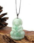 Baikalla Jewelry Jade Guanyin Pendant Necklace Copy of Baikalla 14k "Goddess of Compassion" Genuine Burmese Jadeite Jade Guanyin Necklace With Good Luck Design