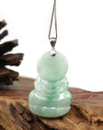 Baikalla Jewelry Jade Guanyin Pendant Necklace Copy of Baikalla 14k "Goddess of Compassion" Genuine Burmese Jadeite Jade Guanyin Necklace With Good Luck Design