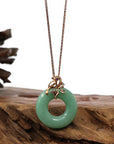 Baikalla Jewelry 18k Gold Jadeite Necklace Copy of Copy of Copy of Copy of Copy of 18k Rose Gold Genuine Burmese Jadeite Lucky Kou Kou Pendant Necklace With AA Ruby