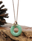 Baikalla Jewelry 18k Gold Jadeite Necklace Copy of Copy of Copy of Copy of Copy of 18k Rose Gold Genuine Burmese Jadeite Lucky Kou Kou Pendant Necklace With AA Ruby