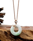 Baikalla Jewelry 18k Gold Jadeite Necklace Copy of Copy of Copy of Copy of Copy of Copy of Copy of Copy of Copy of Copy of Copy of 18k Rose Gold Genuine Burmese Jadeite Lucky Kou Kou Pendant Necklace With AA Ruby