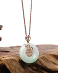 Baikalla Jewelry 18k Gold Jadeite Necklace Copy of Copy of Copy of Copy of Copy of Copy of Copy of Copy of Copy of Copy of Copy of 18k Rose Gold Genuine Burmese Jadeite Lucky Kou Kou Pendant Necklace With AA Ruby