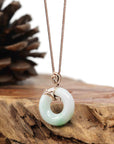 Baikalla Jewelry 18k Gold Jadeite Necklace Copy of Copy of Copy of Copy of Copy of Copy of Copy of Copy of Copy of Copy of Copy of 18k Rose Gold Genuine Burmese Jadeite Lucky Kou Kou Pendant Necklace With AA Ruby