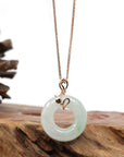 Baikalla Jewelry 18k Gold Jadeite Necklace Copy of Copy of Copy of Copy of Copy of Copy of Copy of Copy of 18k Rose Gold Genuine Burmese Jadeite Lucky Kou Kou Pendant Necklace With AA Ruby