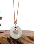 Baikalla Jewelry 18k Gold Jadeite Necklace Copy of Copy of Copy of Copy of Copy of Copy of Copy of Copy of 18k Rose Gold Genuine Burmese Jadeite Lucky Kou Kou Pendant Necklace With AA Ruby