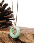 Baikalla Jewelry 18k Gold Jadeite Necklace Copy of Copy of Copy of Copy of Copy of Copy of Copy of 18k Rose Gold Genuine Burmese Jadeite Lucky Kou Kou Pendant Necklace With AA Ruby