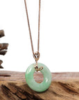 Baikalla Jewelry 18k Gold Jadeite Necklace Copy of Copy of Copy of Copy of Copy of Copy of Copy of 18k Rose Gold Genuine Burmese Jadeite Lucky Kou Kou Pendant Necklace With AA Ruby