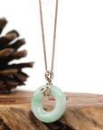 Baikalla Jewelry 18k Gold Jadeite Necklace Copy of Copy of 18k Rose Gold Genuine Burmese Jadeite Lucky Kou Kou Pendant Necklace With AA Ruby