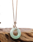 Baikalla Jewelry 18k Gold Jadeite Necklace Copy of Copy of Copy of Copy of 18k Rose Gold Genuine Burmese Jadeite Lucky Kou Kou Pendant Necklace With AA Ruby