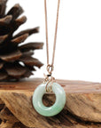 Baikalla Jewelry 18k Gold Jadeite Necklace Copy of Copy of Copy of Copy of 18k Rose Gold Genuine Burmese Jadeite Lucky Kou Kou Pendant Necklace With AA Ruby