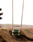 Baikalla Jewelry Gold Jadeite Necklace Copy of 18k Rose Gold Jadeite Jade Diamond Pendant Necklace