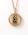 Baikalla Jewelry Gold Jadeite Necklace 18k Rose Gold Genuine Burmese Jadeite Pendant Necklace With Diamond & Ruby