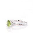 Baikalla Jewelry Gold Sapphire Ring 14k White Gold Peridot Ring