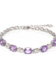 Baikalla Jewelry Sterling Silver Gemstone Bracelet Amethyst Baikalla™ Sterling Silver Natural Amethyst & Citrine Bracelet For Her