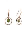 Baikalla Jewelry Silver Gemstone Earrings Baikalla "Love Earrings" Sterling Silver Genuine Nephrite Green Jade Dangle Earrings