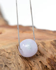 Baikalla Jewelry Jade Pendant Necklace Baikalla™ "Good Luck Button" Necklace Real Lavender Jade Lucky TongTong Pendant Necklace
