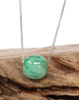 Baikalla Jewelry Jade Pendant Necklace Baikalla™ "Good Luck Button" Necklace Real Blue-Green Jade Lucky TongTong Pendant Necklace