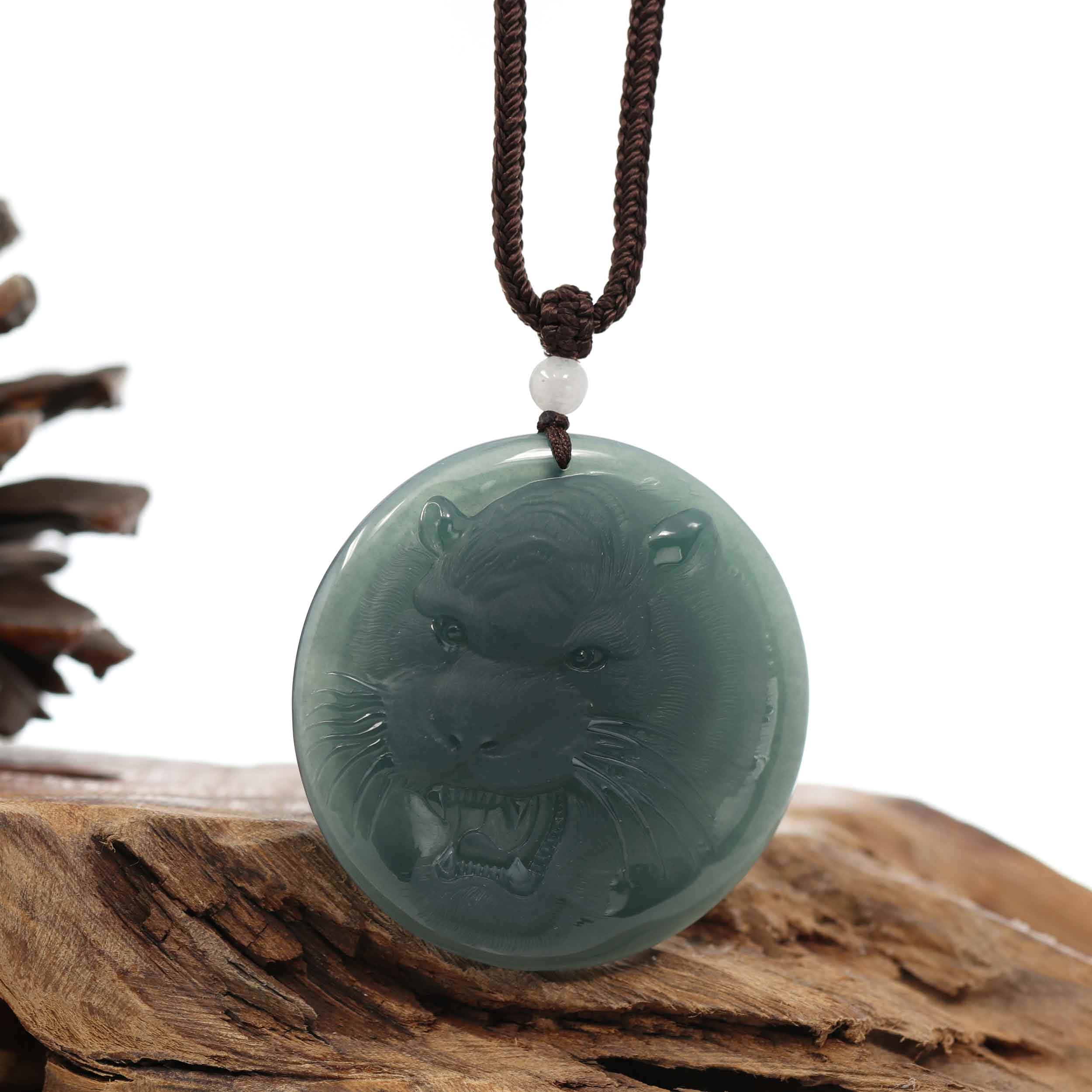 Jade Lion Necklace Jade Lion Pendant Natural Men Jewelry Man Green