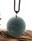 Baikalla Jewelry Jade Carving Necklace Natural Deep Blue Green Jadeite Jade "Roaring Tiger" Pendant Necklace For Men, Collectibles.