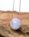 Baikalla Jewelry Jade Pendant Necklace Baikalla™ "Good Luck Button" Necklace Real Lavender Jade Lucky KouKou Pendant Necklace