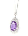 Baikalla Jewelry Silver Topaz Necklace Sterling Silver Natural A Amethyst Luxury Pendant Necklace With CZ
