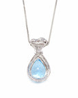 Baikalla Jewelry Silver Topaz Necklace Sterling Silver AA Natural Topaz Luxury Money Bag Pendant Necklace With CZ