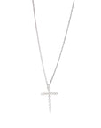 Baikalla Jewelry 18K Pure White Gold Pendant 18K White Gold Cross Pendant Necklace With SI Diamonds