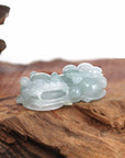 Baikalla Jewelry genuine jadeite carving Genuine Burmese Ice Jadeite Jade PiXiu Pendant Necklace