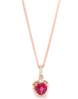 Baikalla Jewelry gemstone jewelry Pendant Only 18k Rose Gold Lab. Created Ruby & CZ Pendant Necklace