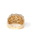 Baikalla Jewelry Gold Diamond Men's Ring 14k Solid Yellow Gold Nugget VS1 Diamond Men's Big Band Ring