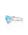 Baikalla Jewelry Gemstone Ring Baikalla™ Sterling Silver Sky Blue Topaz Love Heart Ring