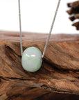 Baikalla Jewelry Jade Pendant Necklace Baikalla™ "Good Luck Button" Necklace Real Blue-Green Jade Lucky TongTong Pendant Necklace