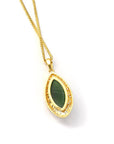 Baikalla Jewelry Jade Pendant Necklace Baikalla™ "Classic Marquise" Sterling Silver Nephrite Green Jade Classic Marquise Pendant Necklace