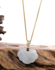 Baikalla Jewelry Jade Pendant Pendant Only 14k Rose Gold Genuine Burmese Light Lavender Jadeite Happiness and Safety (Fu & Pingan) Pendant Necklace