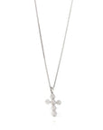 Baikalla Jewelry 18K Pure White Gold Pendant 18K White Gold Cross Pendant Necklace With VS1 Diamonds