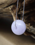 Baikalla Jewelry Jade Pendant Necklace Baikalla™ "Good Luck Button" Necklace Real Lavender-Green Jade Lucky KouKou Pendant Necklace