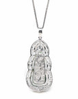 Baikalla Jewelry 18k Gold Jadeite Necklace 18K White Gold High-End Imperial Jadeite Jade "Goddess of Compassion" Guan Yin Necklace with Diamonds
