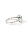 Baikalla Jewelry Gold Emerald Ring 18k White Gold Natural Emerald Ring with Diamonds