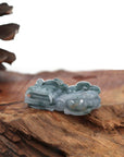 Baikalla Jewelry genuine jadeite carving Genuine Burmese Ice deep Blue Green Jadeite Jade PiXiu Pendant Necklace