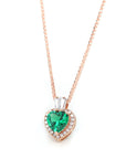Baikalla Jewelry Emerald Pendant Necklace Pendant Only 18k Rose Gold Lab. Created Emerald & CZ Pendant Necklace