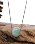 Baikalla Jewelry Jade Pendant Necklace Baikalla "Good Luck Button" Necklace Green & Lavender Jadeite Jade Lucky Tong Tong Pendant Necklace
