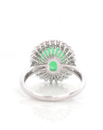 Baikalla Jewelry Jadeite Engagement Ring 18k White Gold Natural Imperial Green Jadeite Engagement Ring With Diamonds